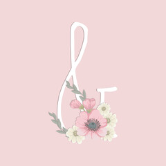letter & in floral design