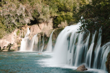 Beautiful waterfall in Krka National Park Croatia