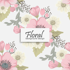 Trendy Seamless Floral Pattern In Vector.