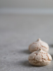 meringues on a gray background. 