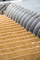 Obraz premium Biscuits on conveyor belt at factory