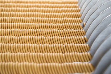 Biscuits on conveyor belt at factory