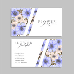 Set of horizontal banners. Beautiful floral pattern on violet background.