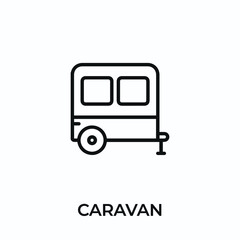 caravan icon vector. mobile home sign symbol for modern design. Vector illustration	
