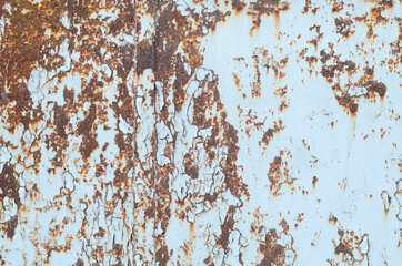 Old vintage surface. Old cracked paint. Rusty metal. Rust texture.