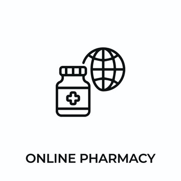 online pharmacy icon vector. online medical sign symbol for modern design. Vector illustration	