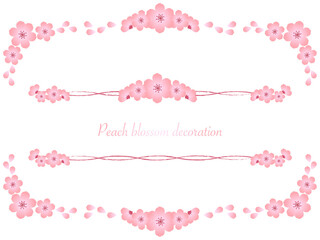 桃の花の装飾フレーム／Peach blossom decorative frame material