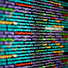 Computer html code on screen