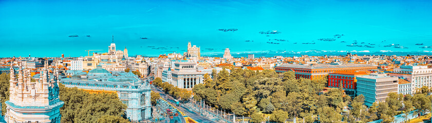Obraz premium Panoramic view from above on the capital of Spain- the city of M