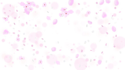 春のイメージ、桜の花と桜吹雪のバックグラウンド