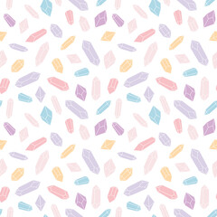 Colorful crystal repeat pattern design, gem stones repeat vector