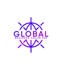 Global Business Unlimited logo template, Vector logo for business and company identity 
