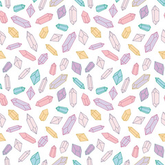 Colorful crystal repeat pattern design, gem stones repeat