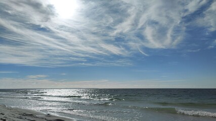 Sunny but windy afternoon on the beach