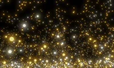 Abstract shiny golden particles