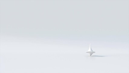 White glossy whirligig . Monochrome abstract animation, 3d render