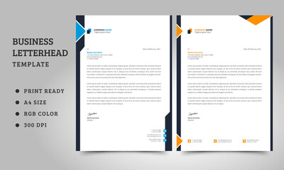 Business letterhead template vector design  Letter template modern design