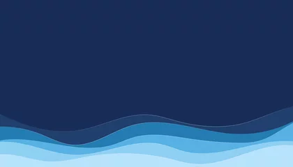 Foto auf Alu-Dibond Blue water wave line deep sea pattern background banner vector illustration. © Pacha M Vector