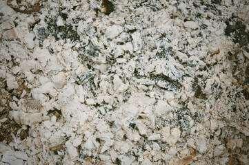 beautiful black white background ashes after campfire after picnic interesting pattern horizontal position