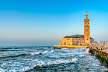 Hassan II Mosque by the Sea, Casablanca, Morocco.