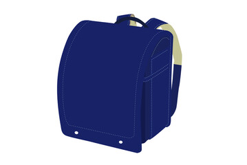 ネイビーブルーのランドセルのイラスト