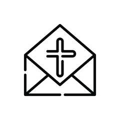 Obraz premium Letter, Mail, Envelope Icon Logo Illustration Vector Isolated. Christ and Easter Icon-Set. Suitable for Web Design, Logo, App, and UI. Editable Stroke and Pixel Perfect. EPS 10.