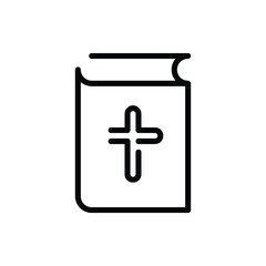 Bible Icon Logo Illustration Vector Isolated. Christ and Easter Icon-Set. Suitable for Web Design, Logo, App, and UI. Editable Stroke and Pixel Perfect. EPS 10.