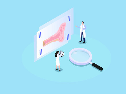 Otology Research 3D Isometric Vector Concept For Banner, Website, Illustration, Landing Page, Flyer, Etc