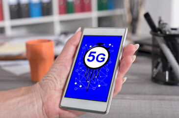 5g concept on a smartphone