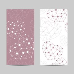 Set of vertical banners with abstract hearts