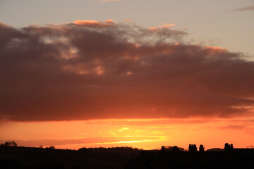 sunset over the city