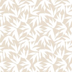 Naklejka na ściany i meble Brown Floral Brush strokes Seamless Pattern Background