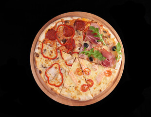 4 different types of pizza in one