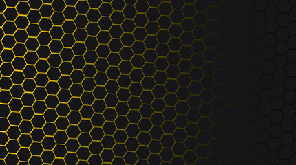dark hexagon background and golden  light