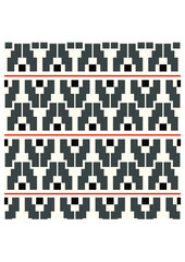 Fototapeta premium Seamless surface pattern design with ethnic ornament , repeated ornamental shapes composition. Modern sign ornaments. Vector pattern