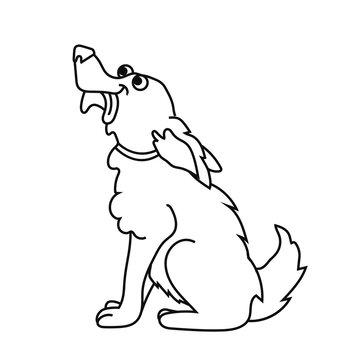 Dog. Coloring book page. Vector illustration