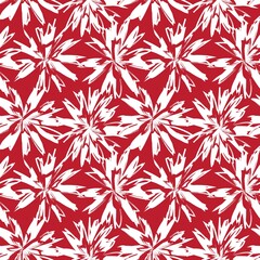 Red Floral Brush strokes Seamless Pattern Background