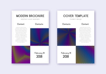 Naklejka na ściany i meble Business cover design template set. Rainbow abstra