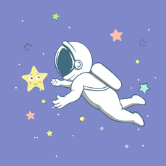Obraz na płótnie Canvas astronaut catches the stars