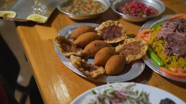 Close-up view of regional gaziantep food. Delicious Turkish cuisine