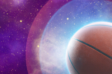 Flying ball for playing basketball in space