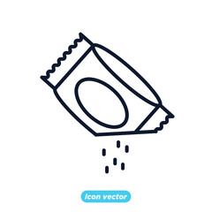 Sachet icons. sugar powder packet icon. Packet soluble powder symbol Vector illustration