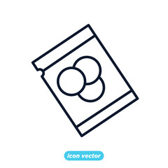 Sachet icons. sugar powder packet icon. Packet soluble powder symbol Vector illustration