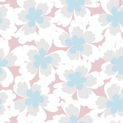 Pink Floral Brush strokes Seamless Pattern Background