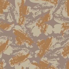 Brown Floral Brush strokes Seamless Pattern Background