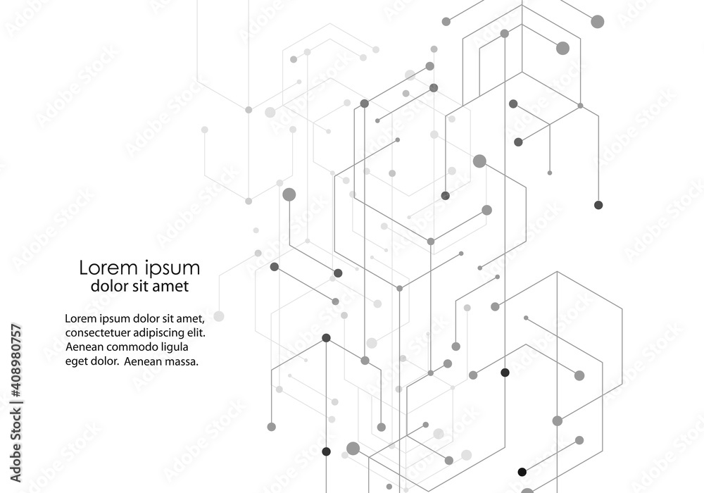 Wall mural abstract hexagon technology connect for concept design. abstract geometric background. digital techn