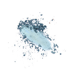 Crushed eyeshadows on white background