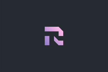 Minimal Modern Abstract Letter R Dark Background Logo Template