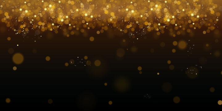 Glittering particles of fairy dust. Magic concept.Abstract festive background. Christmas background. Space background. Gold dust PNG.