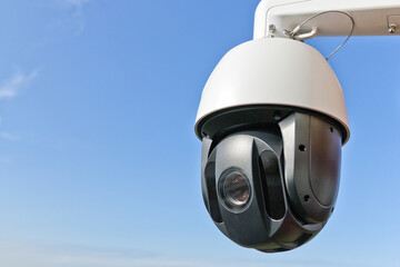 Controlled speed dome PTZ camera in outdoors